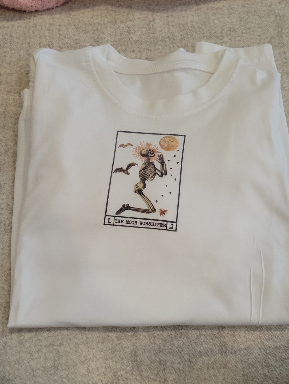 Size Small Dana Frid White Cotton Graphic Short-Sleeve T-Shirt